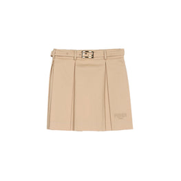 베이지 벨트 스커트