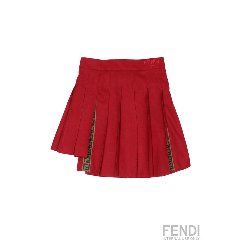 레드 플리츠 스커트