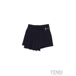 블랙 플리츠 레이어드 스커트