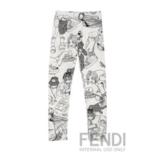 화이트 캐릭터 프린트 팬츠