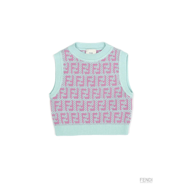 멀티 FF 로고 니트 조끼