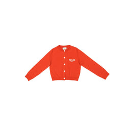 오렌지 로고 자수 가디건