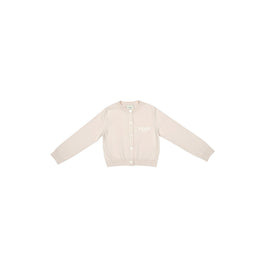 베이지 로고 자수 가디건