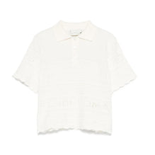 화이트 펀칭 디테일 폴로 니트