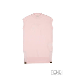 핑크 울 슬리브리스 드레스