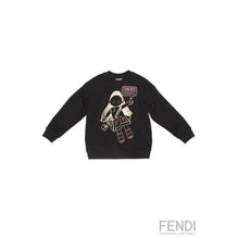 블랙 일러스트 스웻셔츠