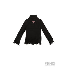 블랙 프릴 디테일 롱슬리브 티셔츠