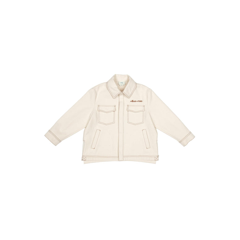 아이보리 스티치 포켓 자켓