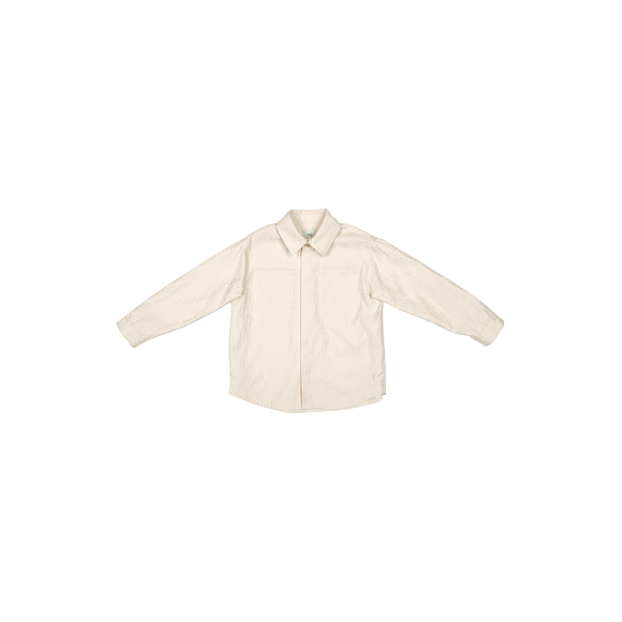 아이보리 FF 로고 셔츠 자켓