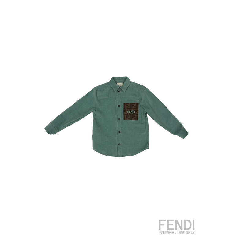 그린 포켓 패치 셔츠