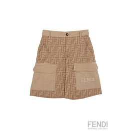 베이지 FF 로고 포켓 버뮤다 팬츠