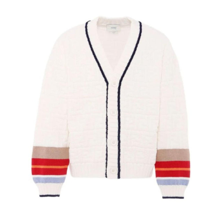 화이트 배색 가디건