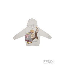 그레이 캐릭터 후드 스웻셔츠