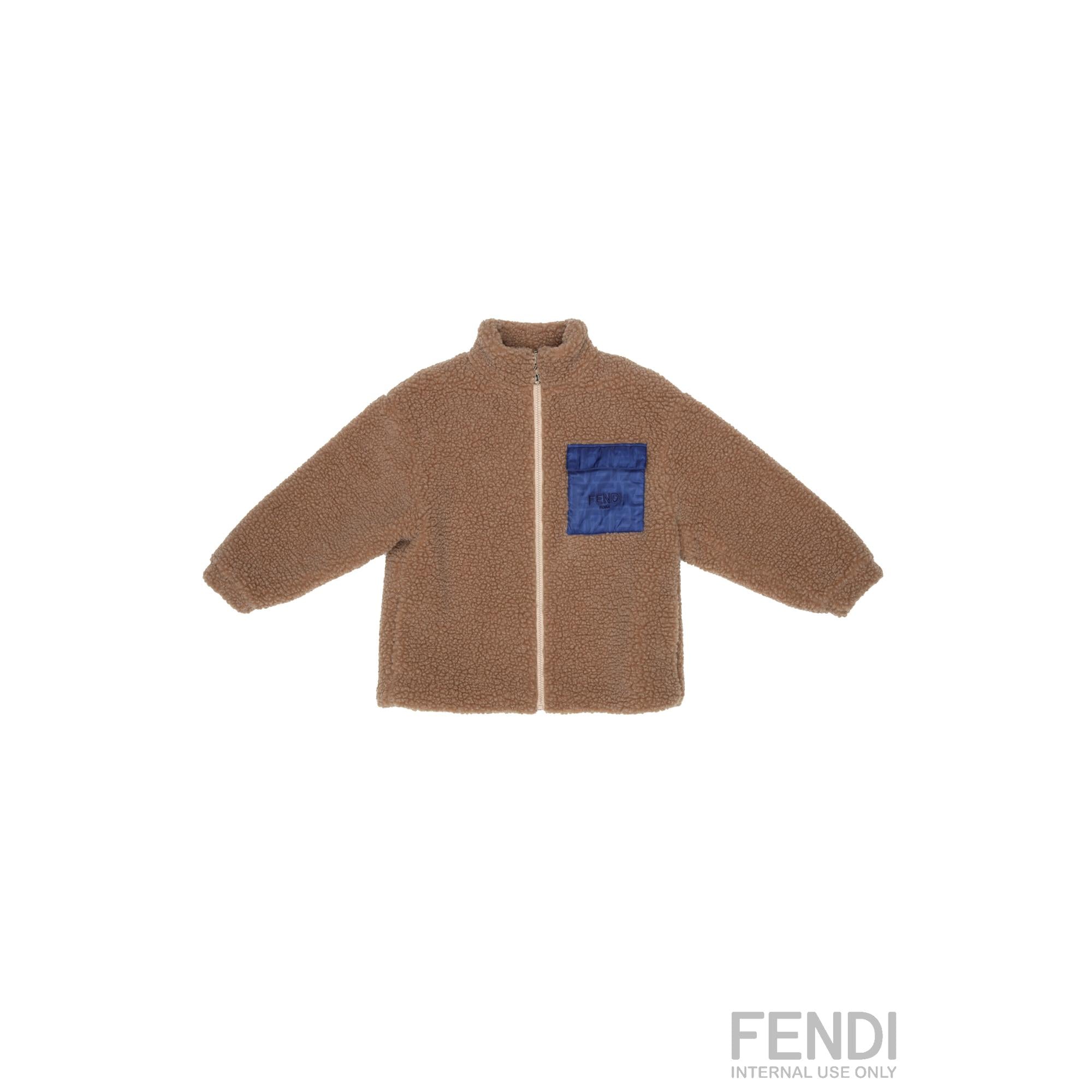 카멜 퍼 집업 자켓