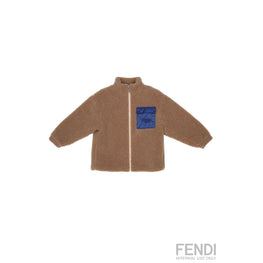 카멜 퍼 집업 자켓