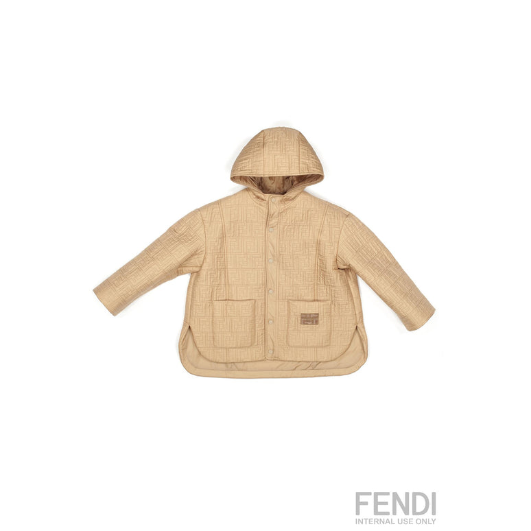 베이지 FF 퀼팅 코트