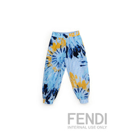 네이비 블루 패턴 팬츠