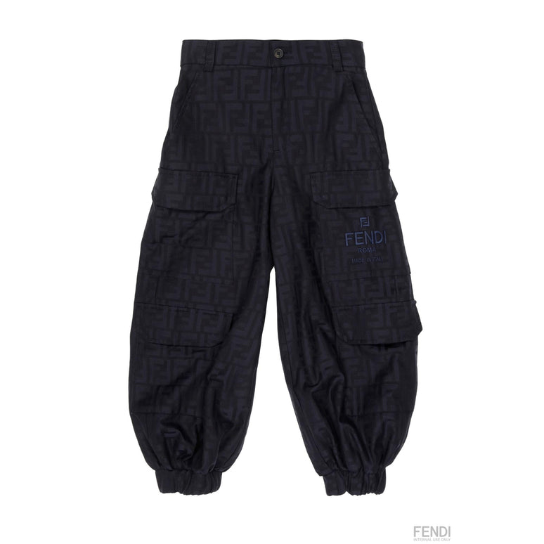 네이비 FF 로고 카고 팬츠