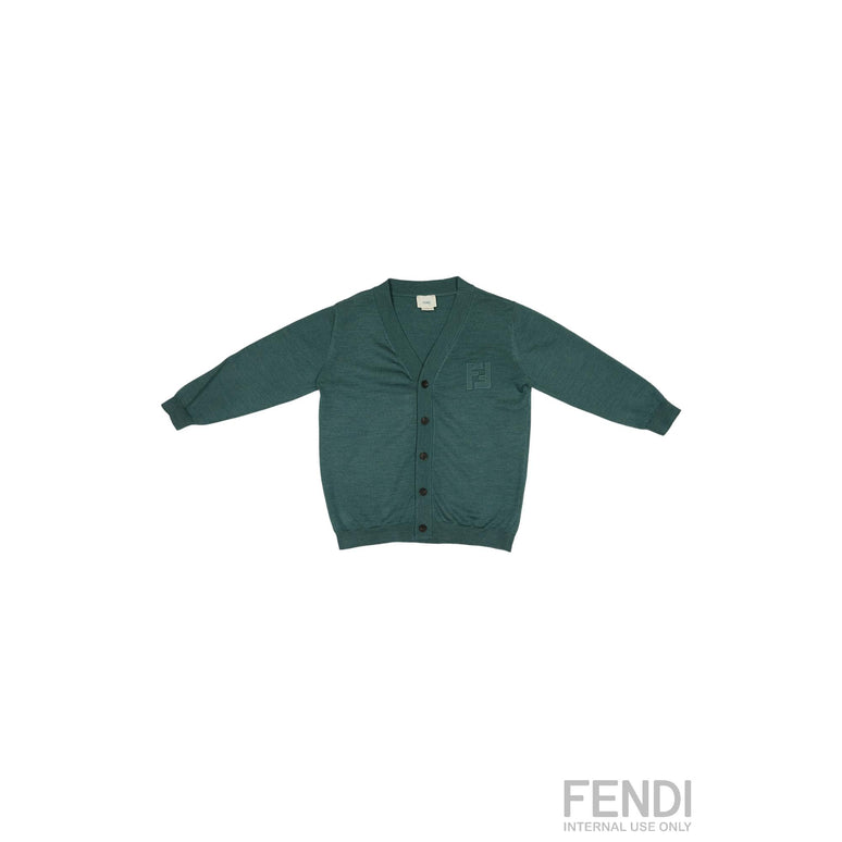 그린 울 가디건