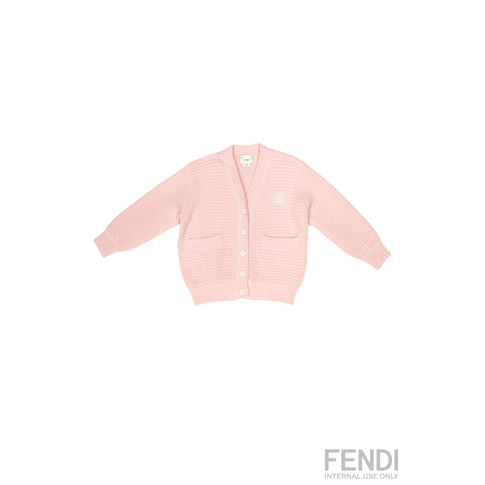 핑크 스티치 디테일 가디건