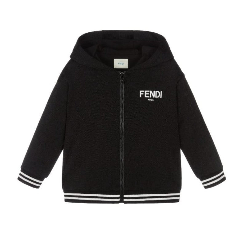 블랙 로고 후드집업