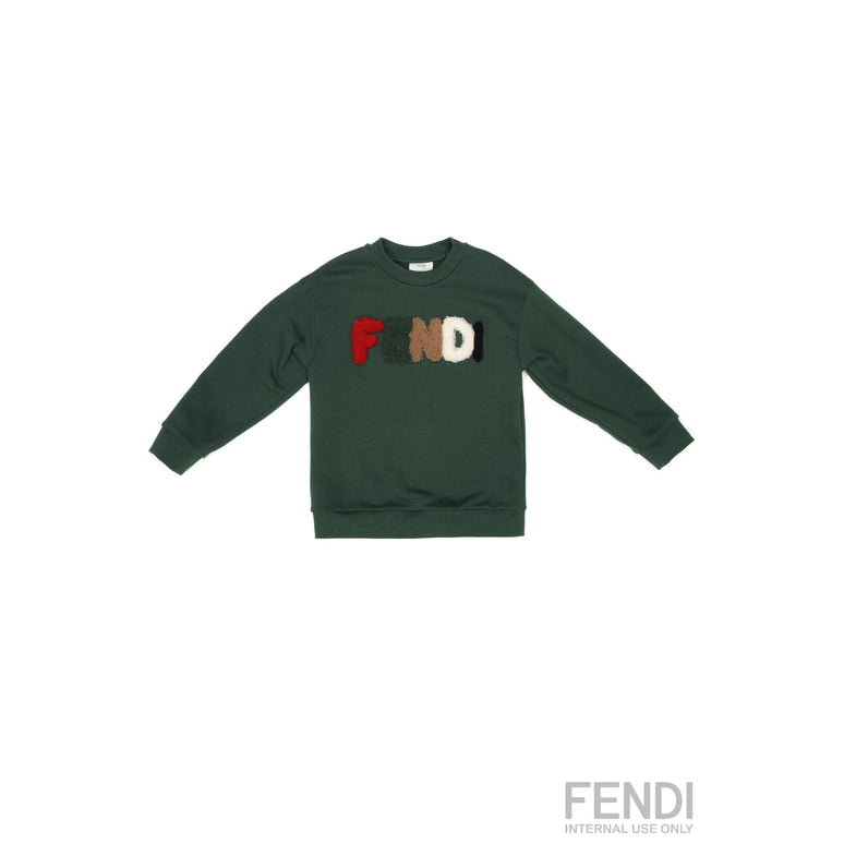 그린 로고 디테일 니트