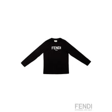 블랙 로고 롱슬리브 코튼 티셔츠