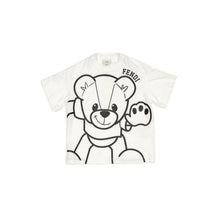 화이트 베어 프린트 티셔츠