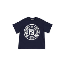 네이비 로고 프린트 티셔츠