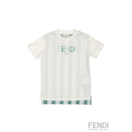 화이트/그린 스트라이프 티셔츠