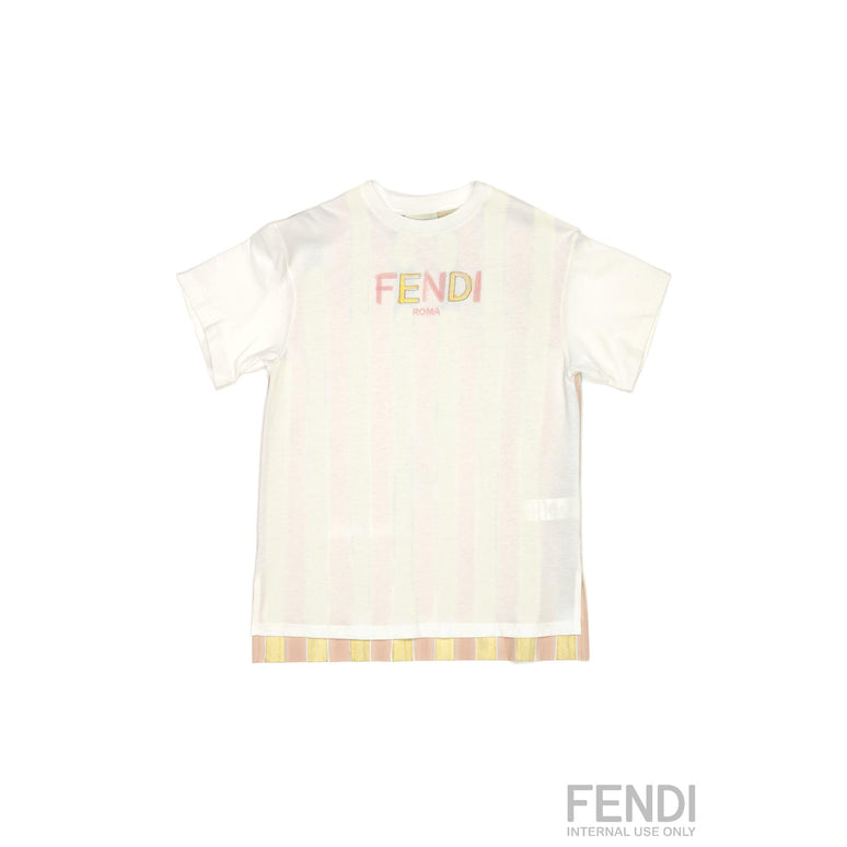 화이트/옐로우 스트라이프 티셔츠