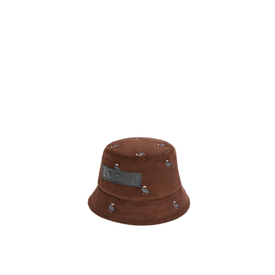 BUCKET HAT PEARL GUINEA FOWL_CORDUROY_PECAN