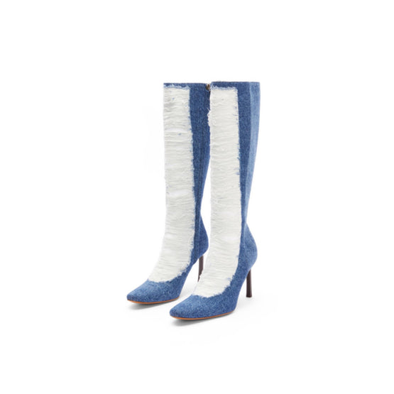 RIPPED DENIMBOOT 90_DENIM_WASHED DENIM
