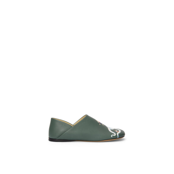 TOY SLIPPER SUNA_PRINTED NAPPA_VETIVER/MULTICOLOR