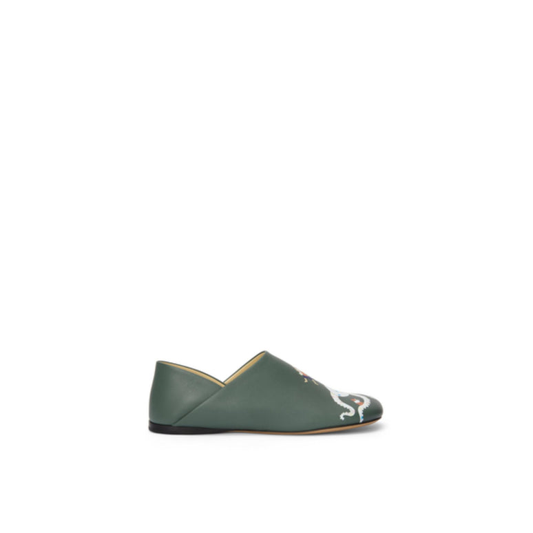 TOY SLIPPER SUNA_PRINTED NAPPA_VETIVER/MULTICOLOR