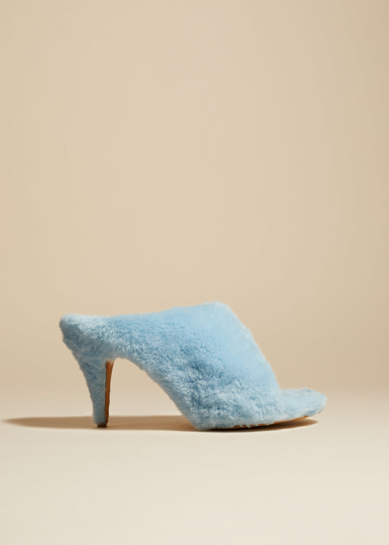 마리온 뮬 샌들 베이비 블루 시어링