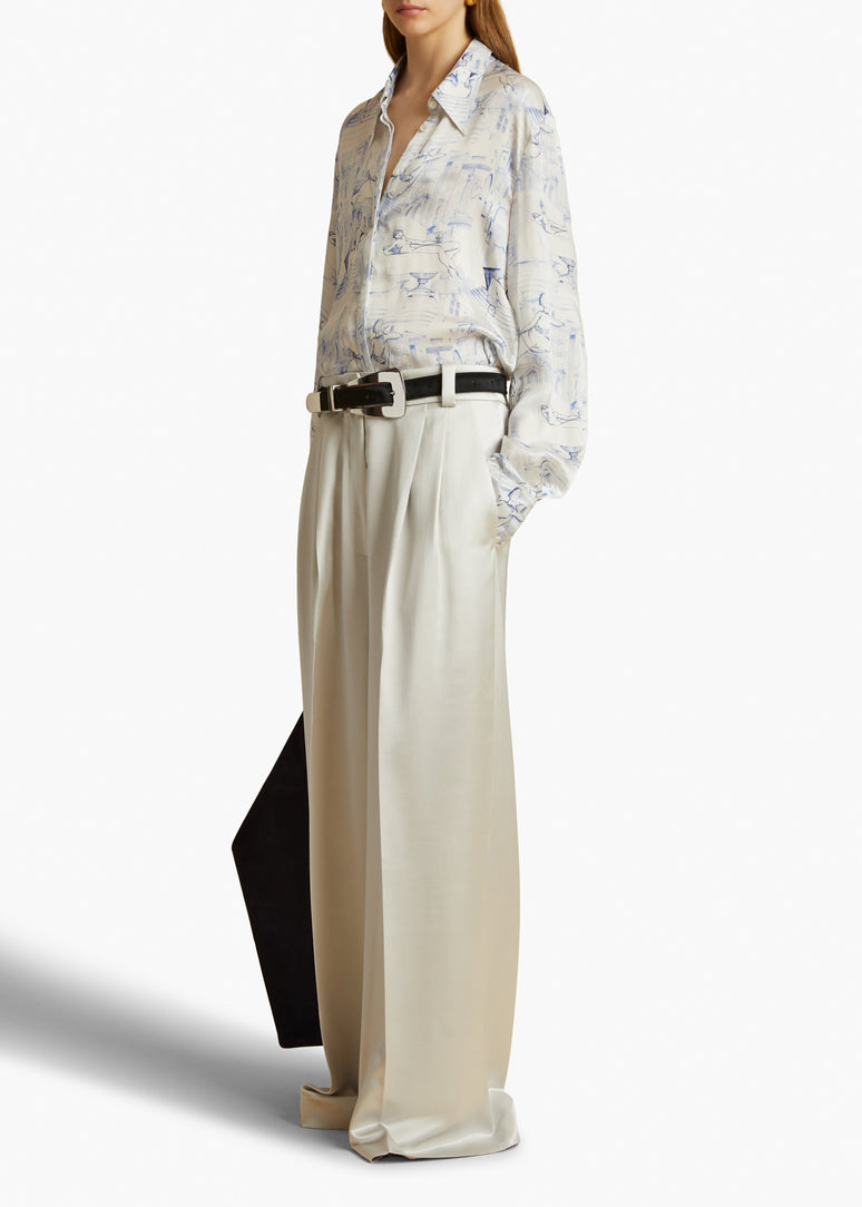 민타 탑 크림 블루