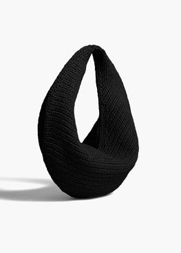 미디엄 올리비아 호보 블랙 라피아