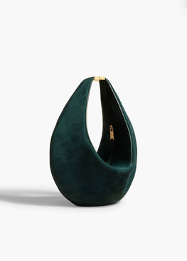 스몰 올리비아 호보 하드웨어 포함 잉글리시 그린 스웨이드