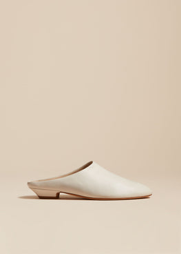 오토 뮬 오프 화이트 가죽