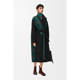 [STAFF ONLY] BELTED COAT_WOOL/POLYESTER_MIDNIGHT BLUE/GREEN