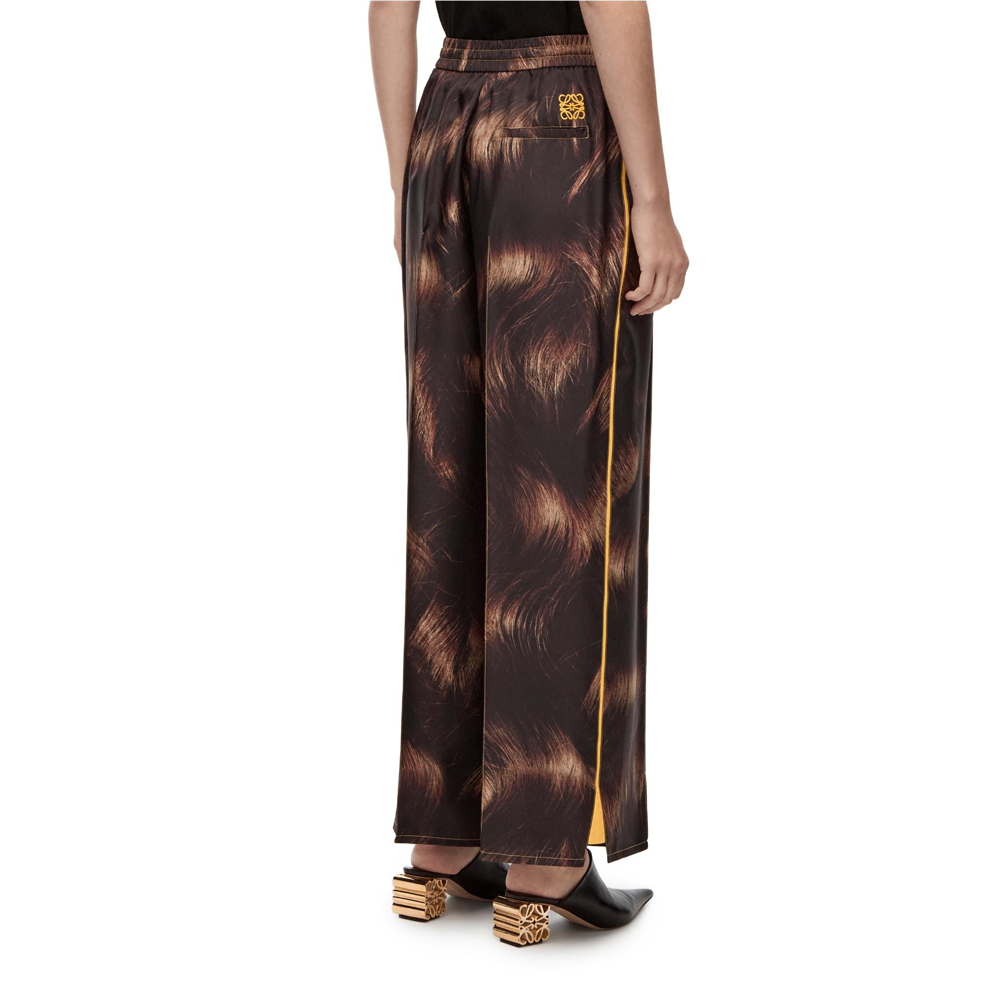 HAIR PRINT PYJAMA TROUSERS_SILK_BROWN/MULTICOLOR