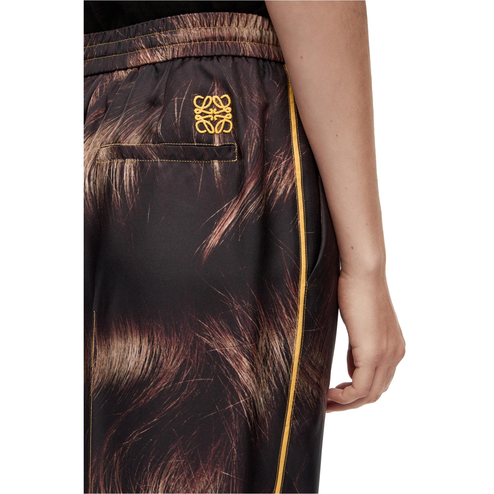 HAIR PRINT PYJAMA TROUSERS_SILK_BROWN/MULTICOLOR