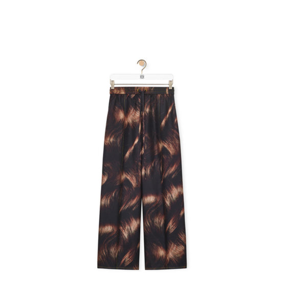 HAIR PRINT PYJAMA TROUSERS_SILK_BROWN/MULTICOLOR