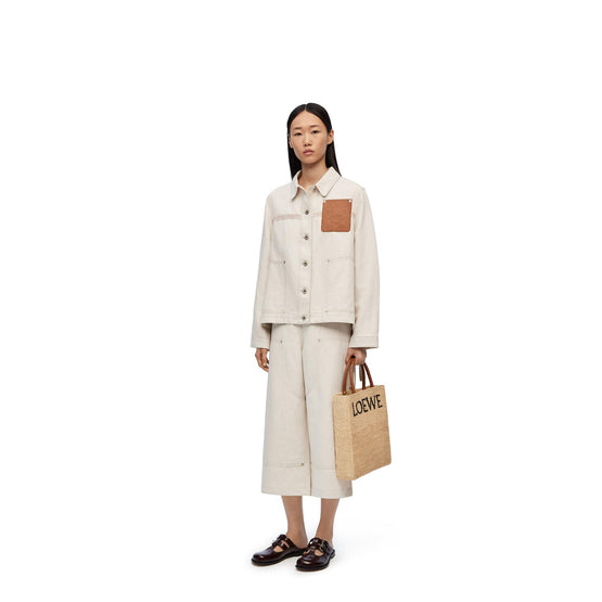 WORKWEAR TROUSERS_COTTON/LINEN_ECRU
