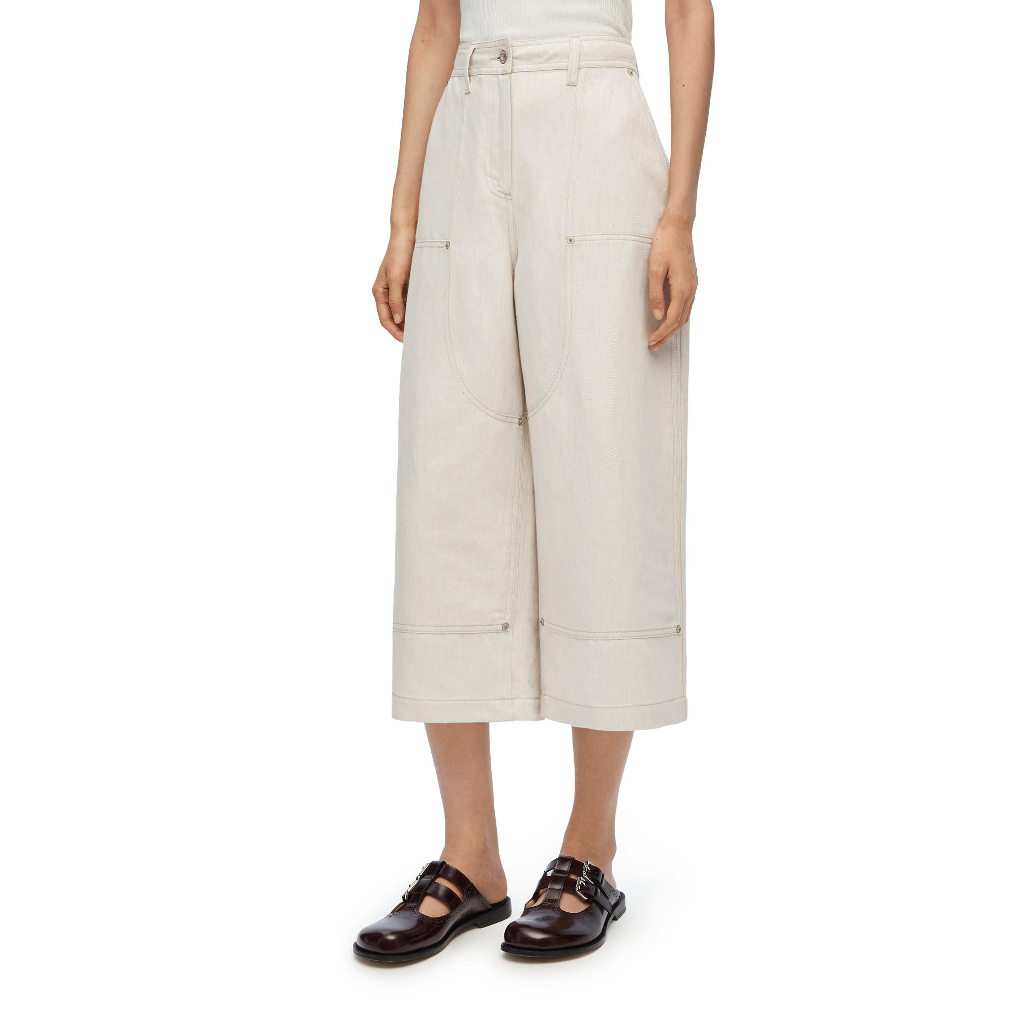 WORKWEAR TROUSERS_COTTON/LINEN_ECRU