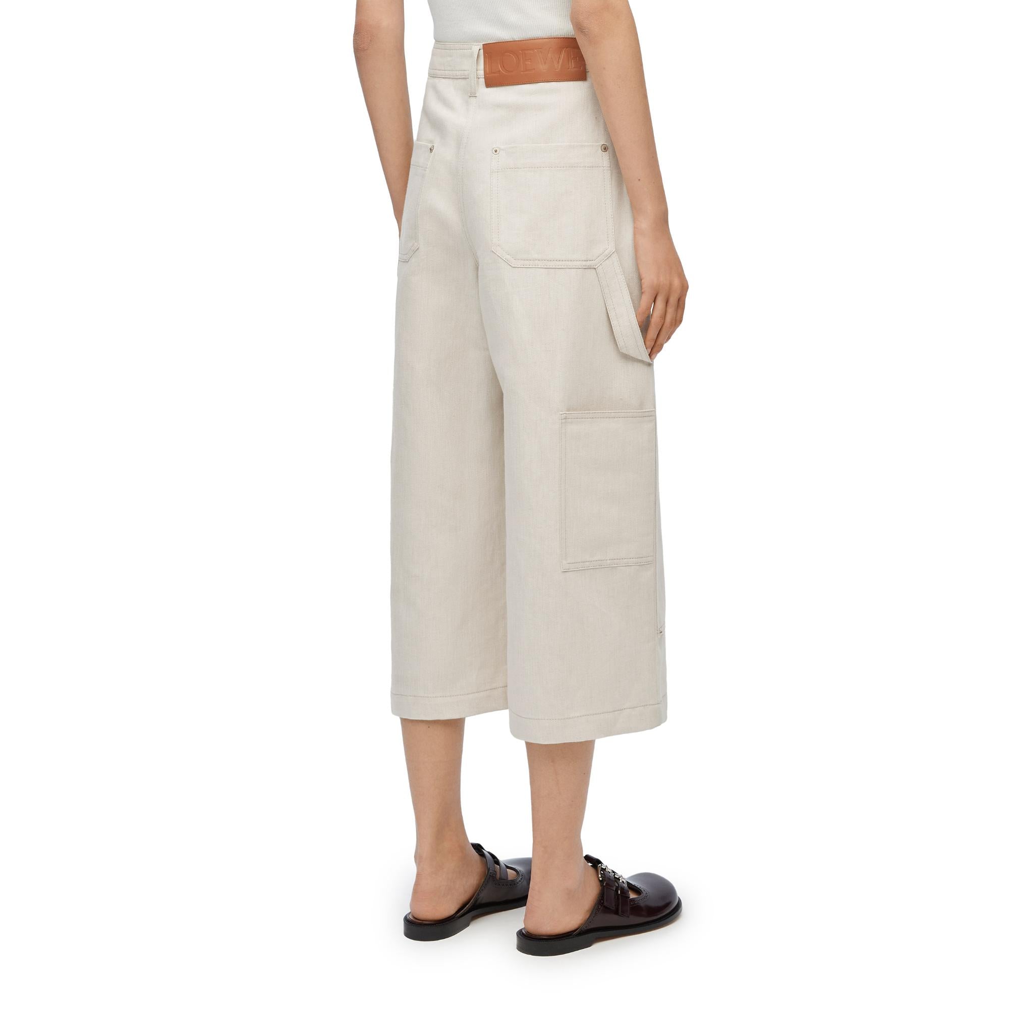 WORKWEAR TROUSERS_COTTON/LINEN_ECRU