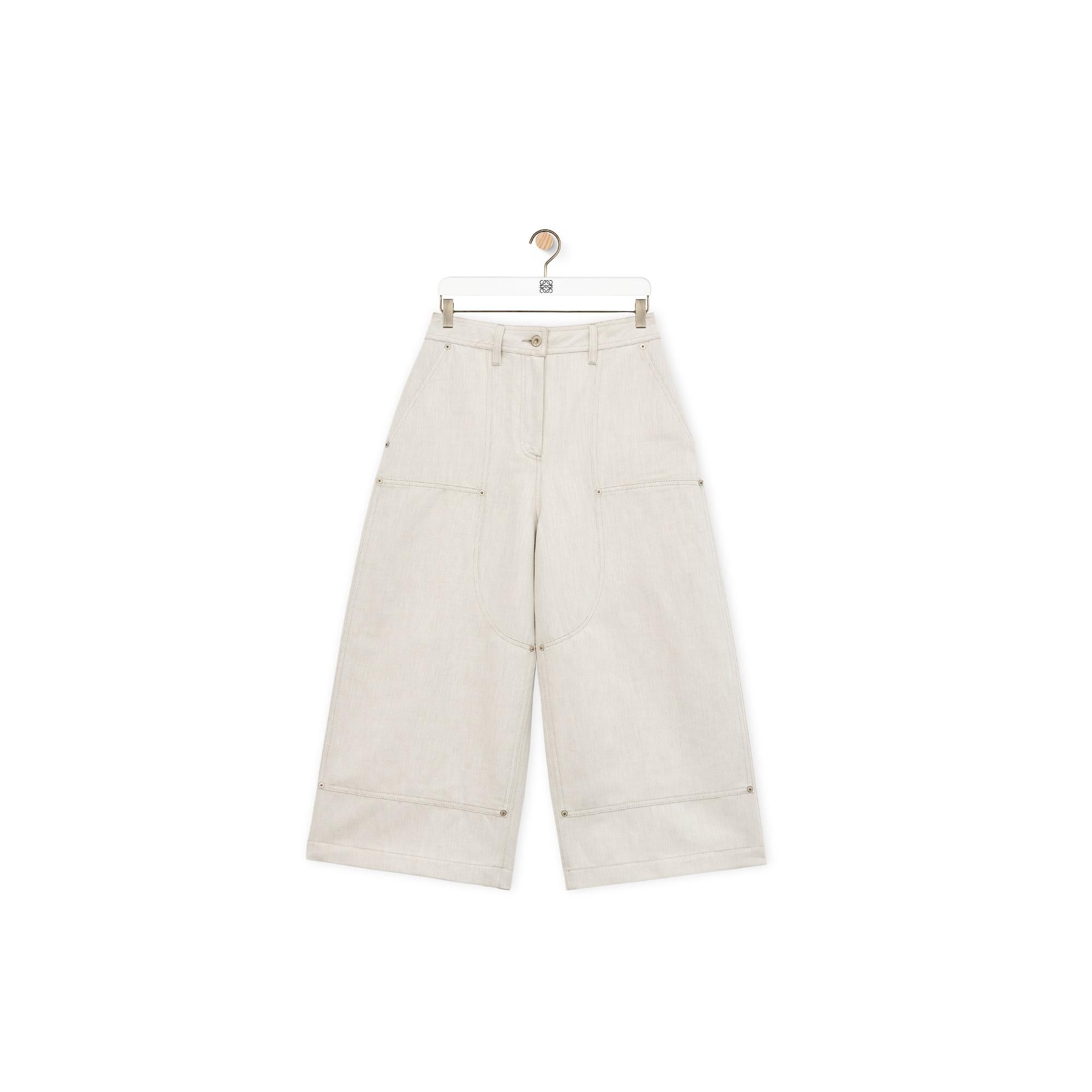 WORKWEAR TROUSERS_COTTON/LINEN_ECRU
