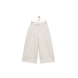 WORKWEAR TROUSERS_COTTON/LINEN_ECRU