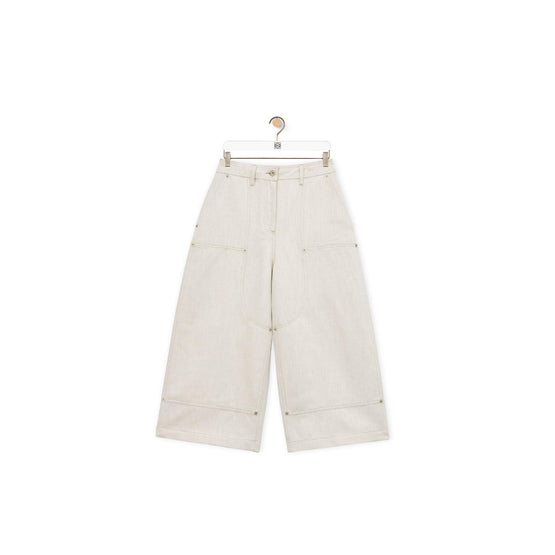 WORKWEAR TROUSERS_COTTON/LINEN_ECRU